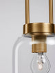 Irvine Pendelleuchte Ø 15,5cm Gold, Transparent mit goldfarbenem Metallrahmen und klarem Glasdesign.