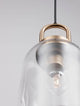 Irvine Pendelleuchte Ø 15,5cm Gold, Transparent mit modernem Design und transparenter Glaskuppel