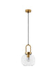 Irvine Pendelleuchte Ø 20cm Gold, Transparent - moderne Leuchte mit bronze und klarem Glas für stilvolle Innenräume.