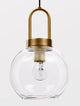Irvine Pendelleuchte Ø 20cm Gold, Transparent, moderne Innenleuchte mit goldenem Metall und transparentem Glas.