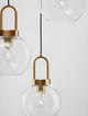 Irvine Pendelleuchte 3-flammig Ø 30cm Gold, Transparent - moderne Innenleuchte mit Glas und Metall.