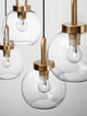 Irvine Pendelleuchte Balken 97,5cm 4-flammig Gold, Transparent in elegantem Design mit klarem Glas.