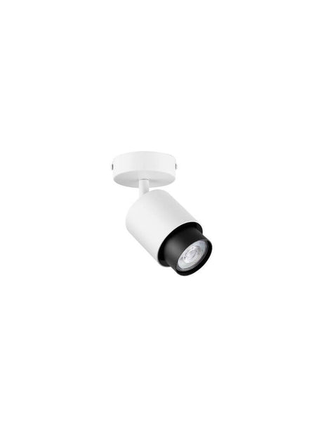 Plafonnier Ison GU10 Ø 15 cm au design moderne avec abat-jour noir et support de plafond blanc.