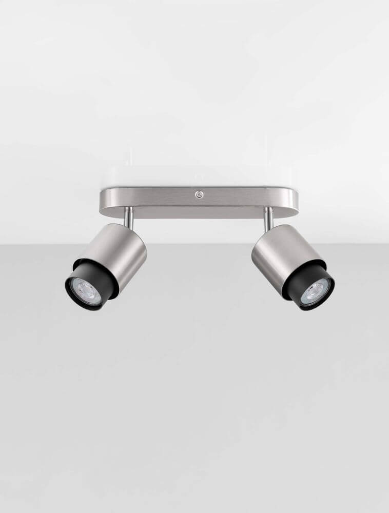 Ison Deckenleuchte GU10 2-flammig mit zwei flexiblen Spotlights in modernem Design.