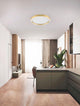 Istos Deckenleuchte Ø 50cm 2700, 3000K in modernem Wohnraum mit eleganter Goldton-Silhouette.
