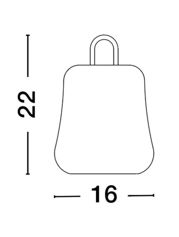 Technische Zeichnung der Jigra LED Außenstehleuchte 3000K Schwarz IP54 mit Maßen 22cm x 16cm.
