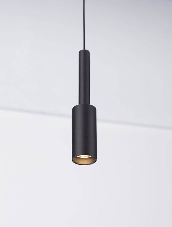 Joy LED Pendelleuchte Ø 4cm 3000K, schwarze Metall-Pendellampe mit warmweißem Licht
