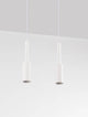 Joy LED Pendelleuchte 2-flammig 3000K im minimalistischen Design mit zwei zylindrischen Leuchtenköpfen.