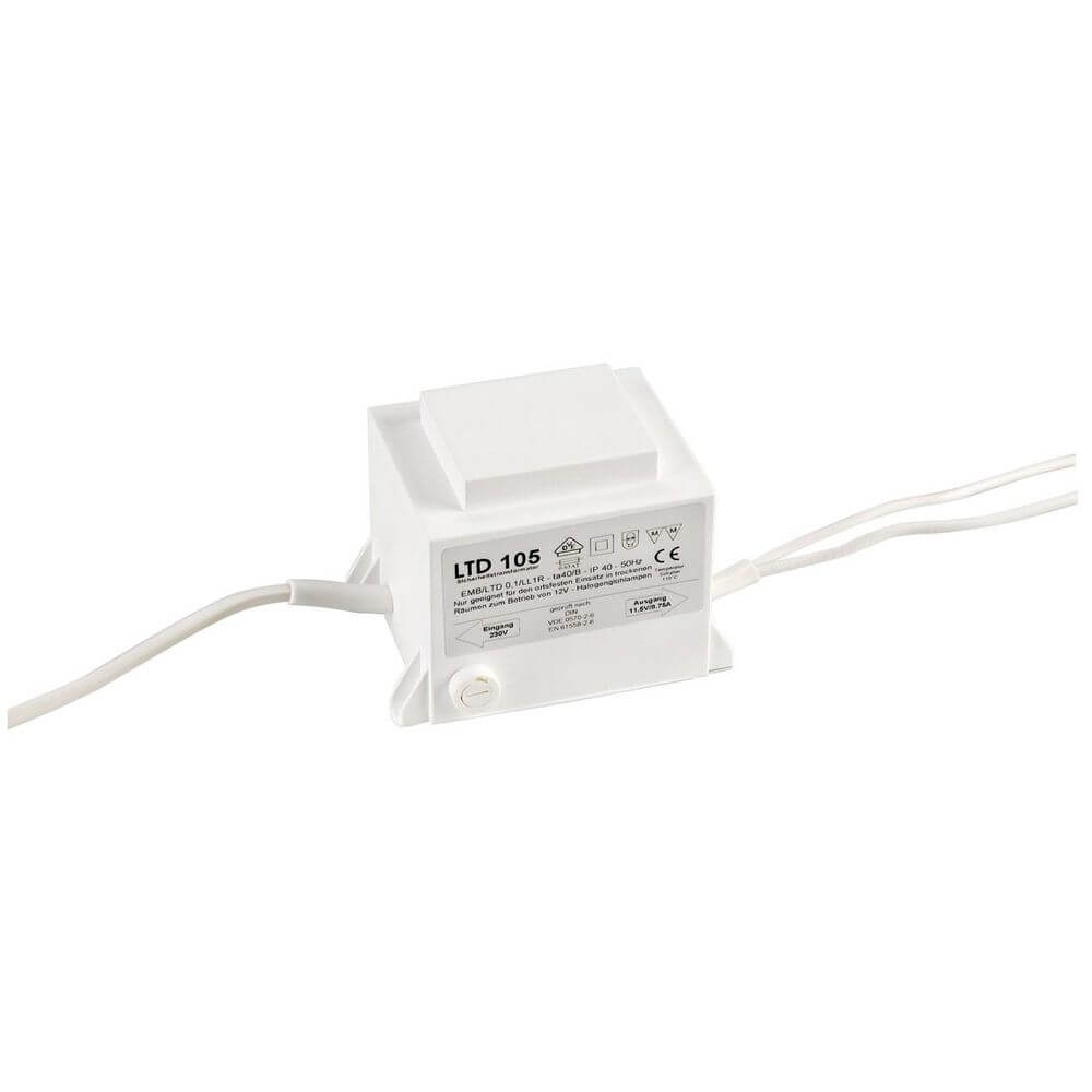 K-Trafo 105VA 12V inkl. Primärsicherung - dimmbarer Niedervolttransformator mit Primärsicherung