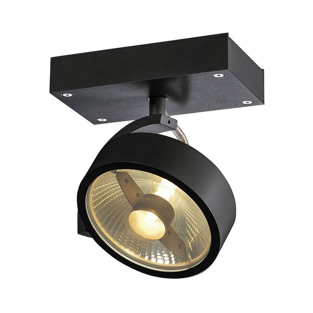 Kalu 1 QPAR Deckenleuchte schwarz ES111 max. 75W mit drehbarem Leuchtenkopf und Halogenlampe.