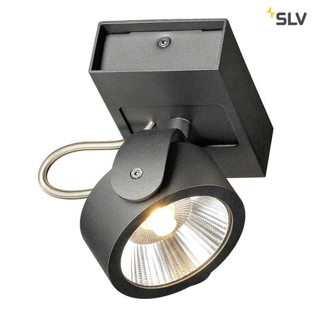 Kalu LED 1 applique murale et plafonnier noir 3000K de SLV, dimmable et polyvalente, idéale pour un design d’éclairage moderne.