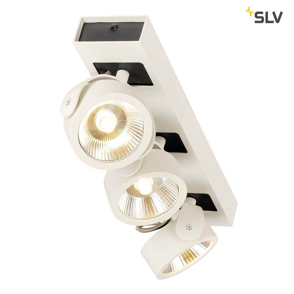 Kalu LED 3 Wand- & Deckenleuchte Weiß, Schwarz 3000K mit dimmbaren Leuchtenköpfen in elegantem Design.