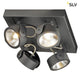 Kalu LED 4 Wand- & Deckenleuchte Square Schwarz 3000K mit dimmbaren Hochleistungs-LEDs und flexiblem Leuchtenkopf.