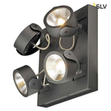 Kalu LED 4 Wand- und Deckenleuchte in Schwarz mit dimmbaren Hochleistungs-LEDs für vielseitige Beleuchtung.