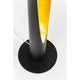 LED Stehleuchte Tube Duo 140cm obenansicht mit goldgelber Innenfläche und schwarzem Sockel