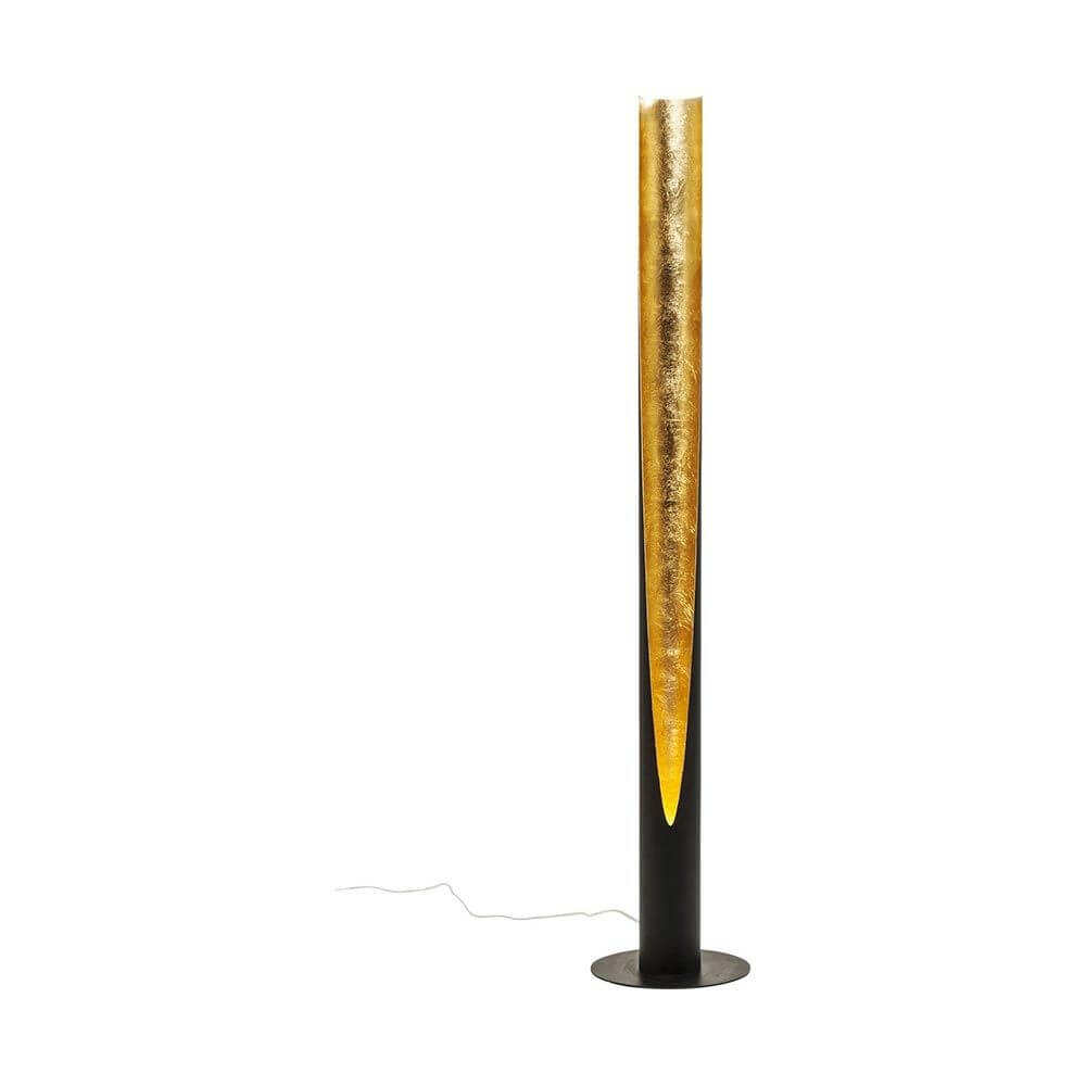 LED Stehleuchte Tube Duo 140cm in Gold und Schwarz, ideal für modernes und klassisches Wohnen.