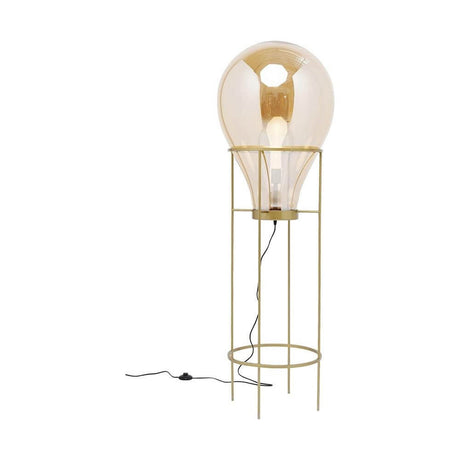 Pear Frame gulvlampe 158cm med en pæreformet lys krop lavet af glas og en delikat metalramme.