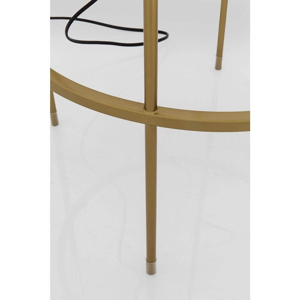 Detailaufnahme der goldenen Metallbeine der Stehleuchte Pear Frame 158cm, elegant und modern.