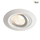 Kini LED Outdoor Deckeneinbauleuchte Weiß 3000K 60° IP65 in runder Form und schwenkbarem Einsatz.
