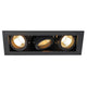 Kadux 3 GU10 Downlight eckig Schwarz max. 3x50W mit modernem Design und kardanisch schwenkbaren Lampenhaltern.
