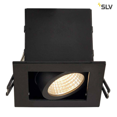 Kadux LED Single DL Set Black 38° 3000K incl. driver – elegant and swiveling recessed light in a robust design.
