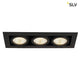 Kadux LED Triple DL Set Schwarz 38° 3000K inkl. Treiber mit drei dimmbaren Einbauleuchten in schwarz.