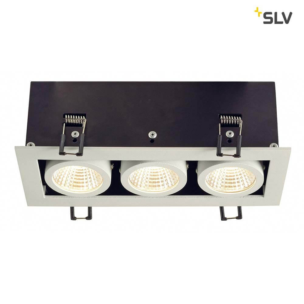 Kadux LED Triple DL Set Weiß 38° 3000K inkl. Treiber – dreiflammige Einbauleuchte mit schwenkbaren Spots.