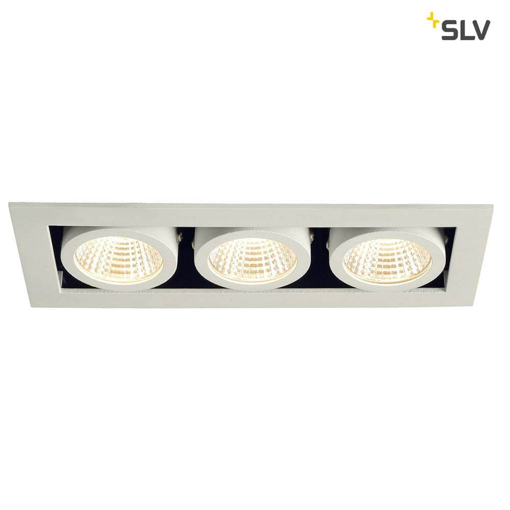 Kadux LED Triple DL Set Weiß 38° 3000K inkl. Treiber – moderne Einbauleuchte mit drei verstellbaren Spots.