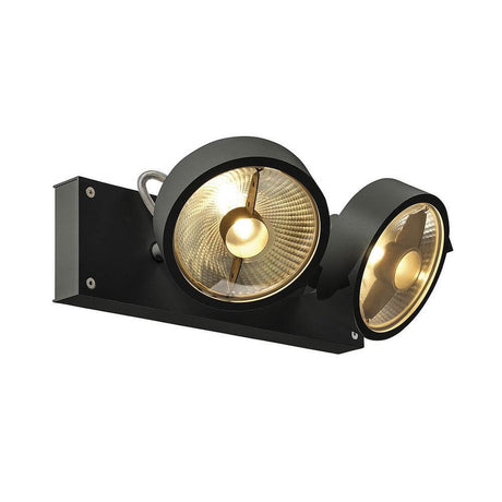 Kalu 2 QPAR Deckenleuchte schwarz ES111 max. 2x75W – schwarze 2-flammige Deckenleuchte