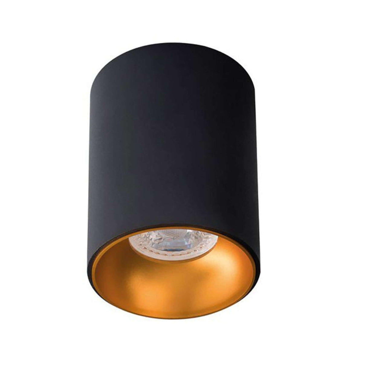 Deckenspot GU10 Ø 8,5cm Riti Schwarz, Goldfarben in modernem Design für Wohnräume geeignet.