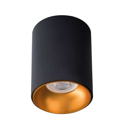 Deckenspot GU10 Ø 8,5cm Riti Schwarz, Goldfarben in modernem Design für Wohnräume geeignet.