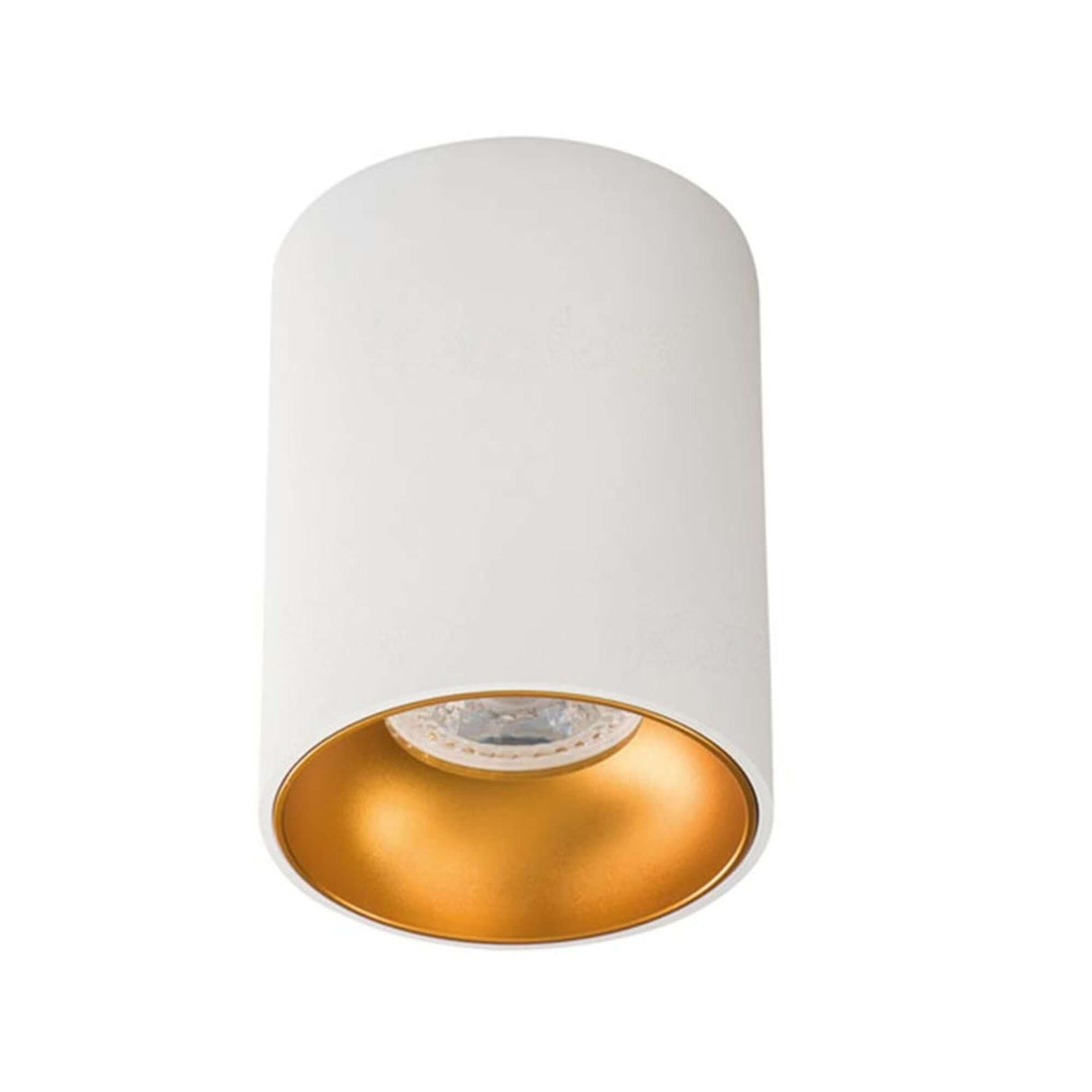 Aufbaudeckenspot GU10 Riti Weiß, Goldfarben in elegantem Design für jeden Wohnraum.