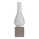 Karman Amarcord Wandleuchte in eleganter, minimalistischer Form mit frosted Glas und Betonfuß.