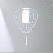 Karman Cell Hängeleuchte IP20 Weiß Ø 84cm mit filigranem Drahtgestänge und elegantem Lampenschirm