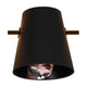 Karman Cupido Schirm für Cupido LED-Balkenlampe in elegantem Schwarz mit künstlerischem Innenmuster.