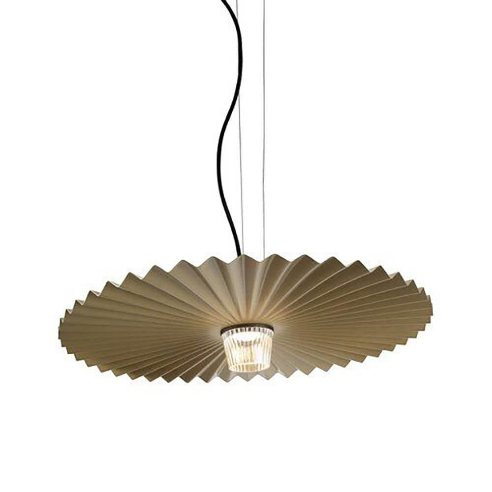 Karman Gonzaga LED Außen-Hängeleuchte IP65 mit gewelltem Schirm und dimmbarem LED-Leuchtmittel.