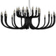 Karman Snoob Kronleuchter in Schwarz, Design-Lüster mit 20 Lampen für moderne und klassische Räume.