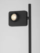 Kedros LED Stehlampe H 131cm 3000K, moderne Schreibtischleuchte in Schwarz aus Stahl und Aluminium, minimalistisches Design.