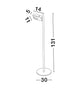 Kedros LED Stehlampe H 131cm 3000K maßliche Darstellung mit Höhe und Durchmesser.