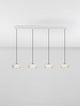 Keros LED Pendelleuchte 4-flammig 3000K Gold in modernem Design mit goldenen Akzenten.
