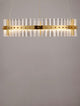 Kezo LED Pendelleuchte Ø 60cm 3000K Gold in minimalistischem Design mit goldfarbenem Edelstahl und klarem Glas.
