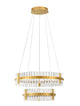Kezo LED Pendelleuchte 2-flammig Ø 60cm 3000K Gold - elegante Pendelleuchte aus Metall und Glas in Platin-Gold-Tönen