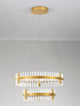Kezo LED Pendelleuchte 2-flammig Ø 60cm 3000K Gold mit modernem, elegantem Design.