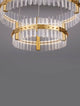 Kezo LED Pendelleuchte 2-flammig Ø 60cm 3000K Gold mit glamourösem Design und hochwertiger Verarbeitung.