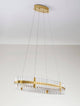 Kezo LED Pendelleuchte Oval Ø 90cm 3000K Gold - elegante Pendelleuchte mit gold-transparentem Design.