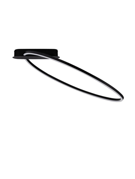 Kiklos LED Deckenleuchte Ø 64cm in elegantem Schwarz mit warmem Licht von 3000K für modernes Wohnen.
