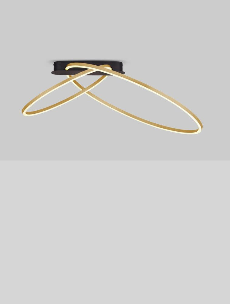 Kiklos LED Deckenleuchte 2-flammig mit stilvollem Design und warmem Licht bei 3000K, Ø 72cm.