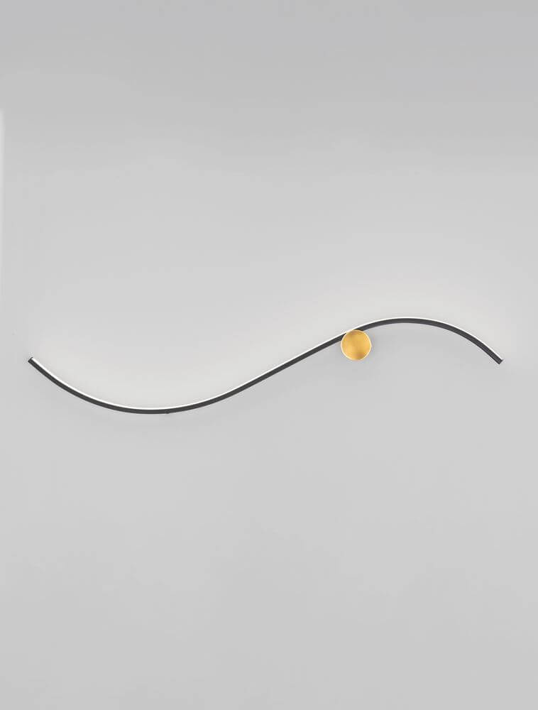 Kima LED Wandleuchte Geschwungen 3000K Schwarz, Gold
