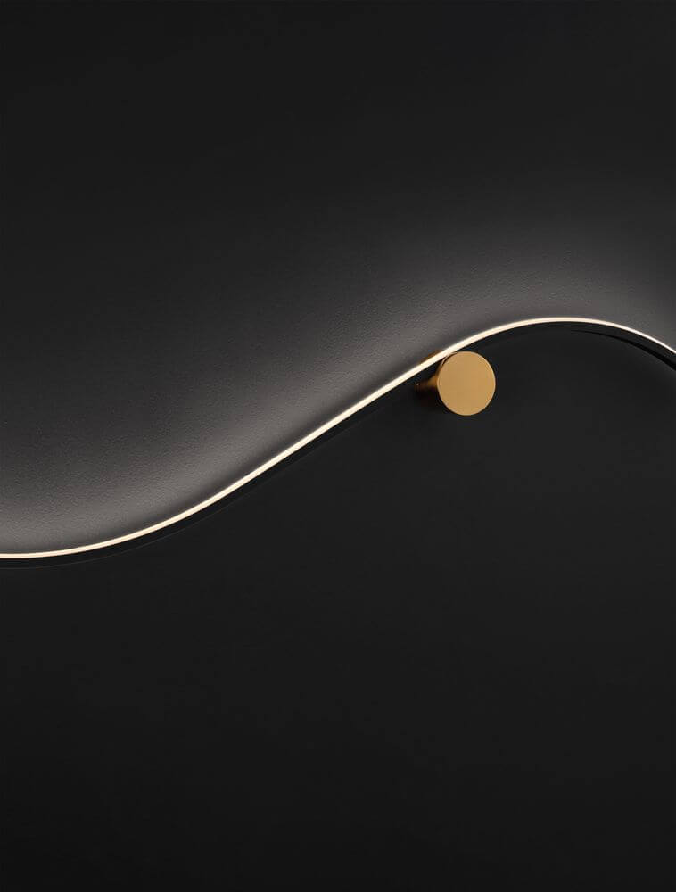 Kima LED Wandleuchte Geschwungen 3000K Schwarz, Gold