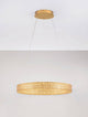 Kinara Pendelleuchte Ø 60cm 3000K Gold mit ringförmigem Leuchtenkörper aus Gold und Acryl-Optik.